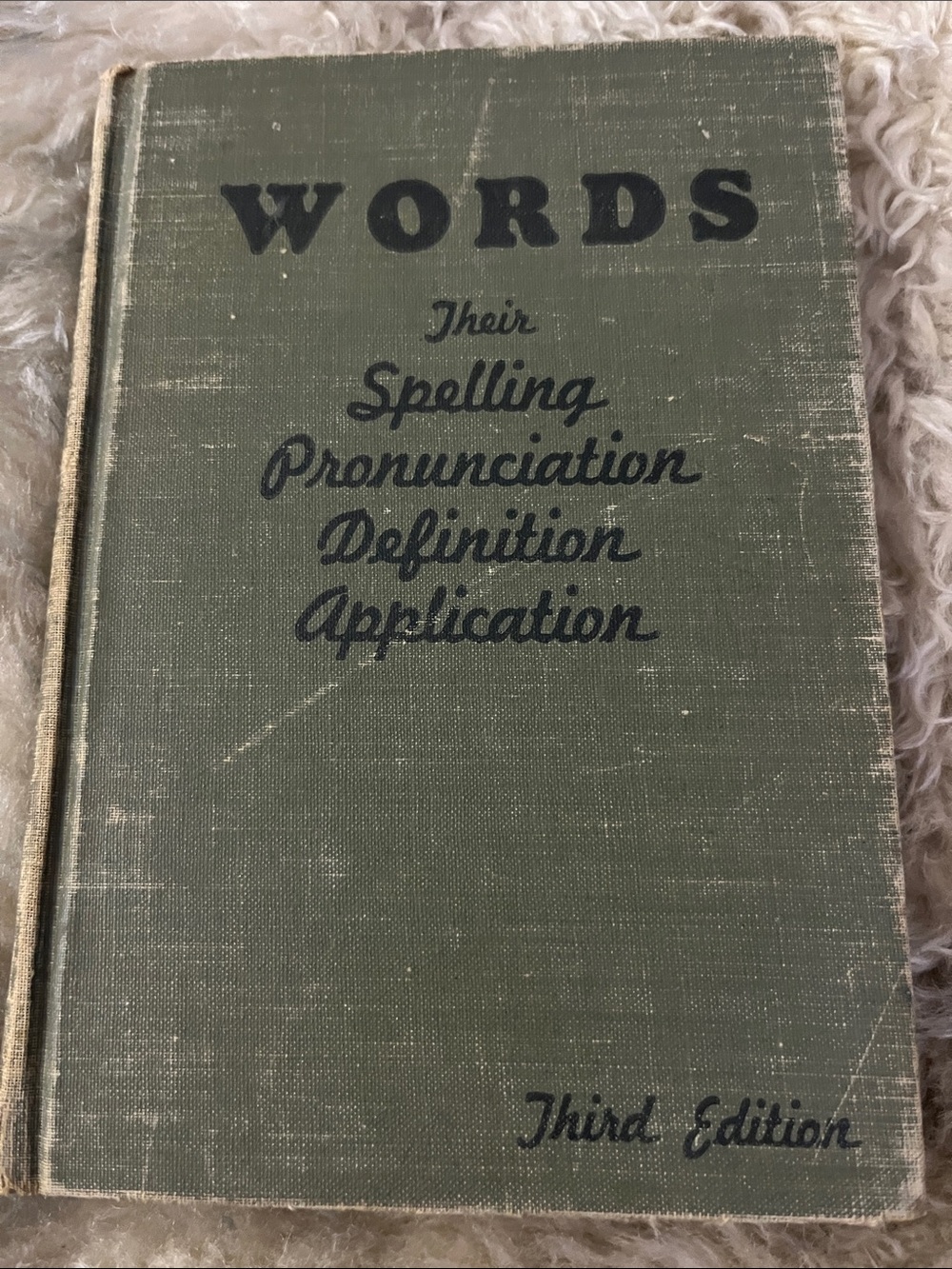 Vintage 'WORDS' Hardcover Reference Book in Olive Green